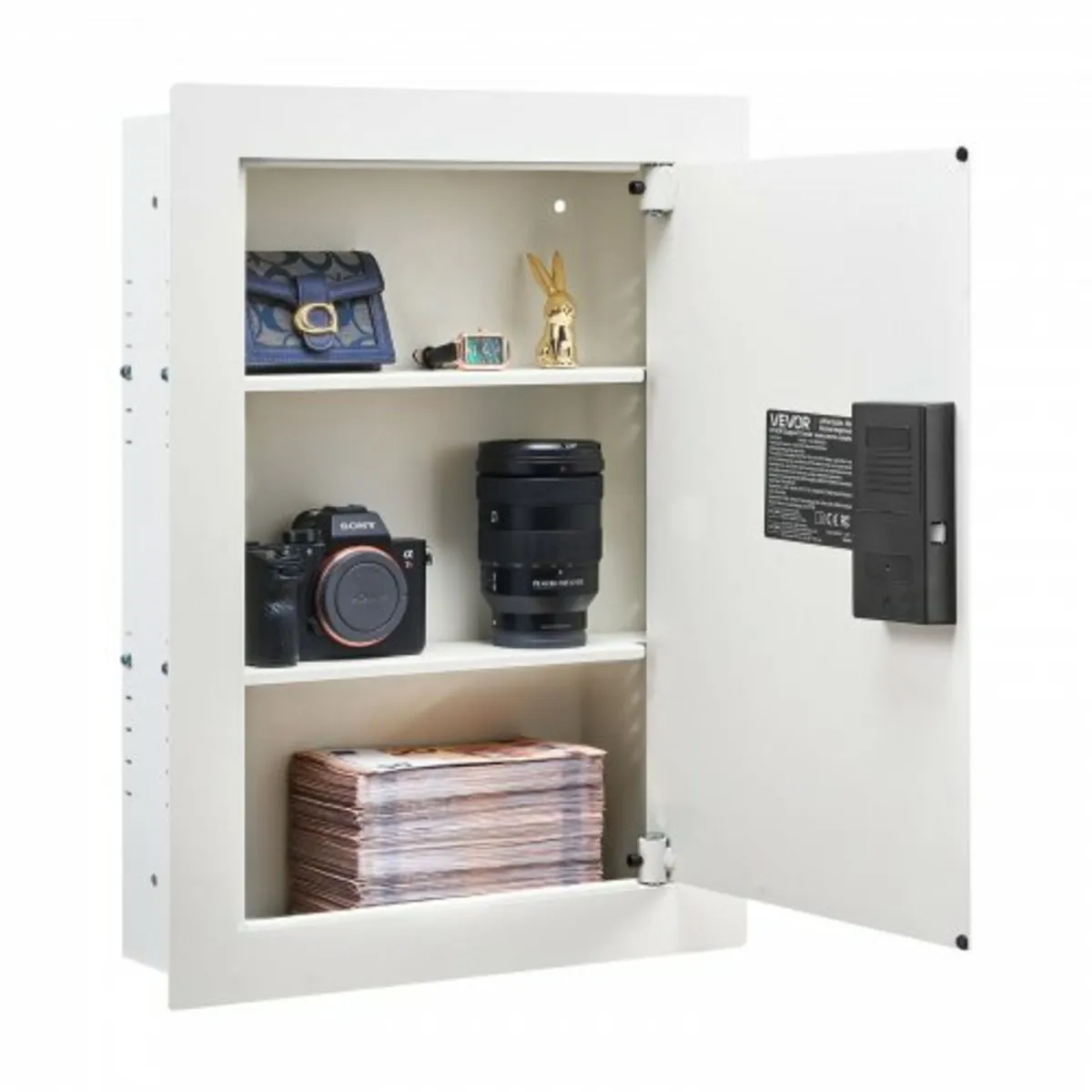 0.83 sq.ft Wall Safe, 3-Tier Hidden Wall Safe with - Image 1