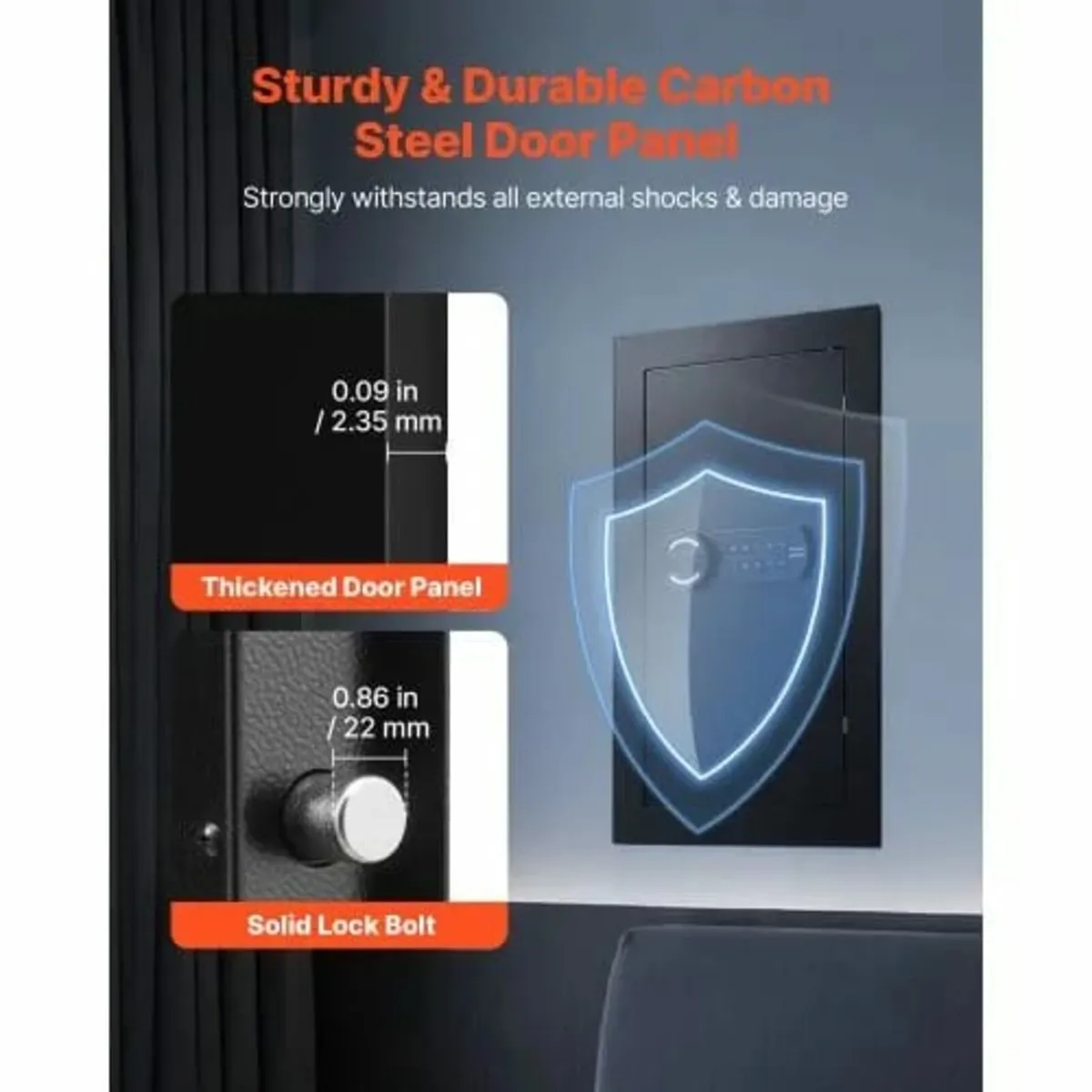 Wall Safe, 3-Tier Hidden Wall Mounted Safe with Pa - Image 4