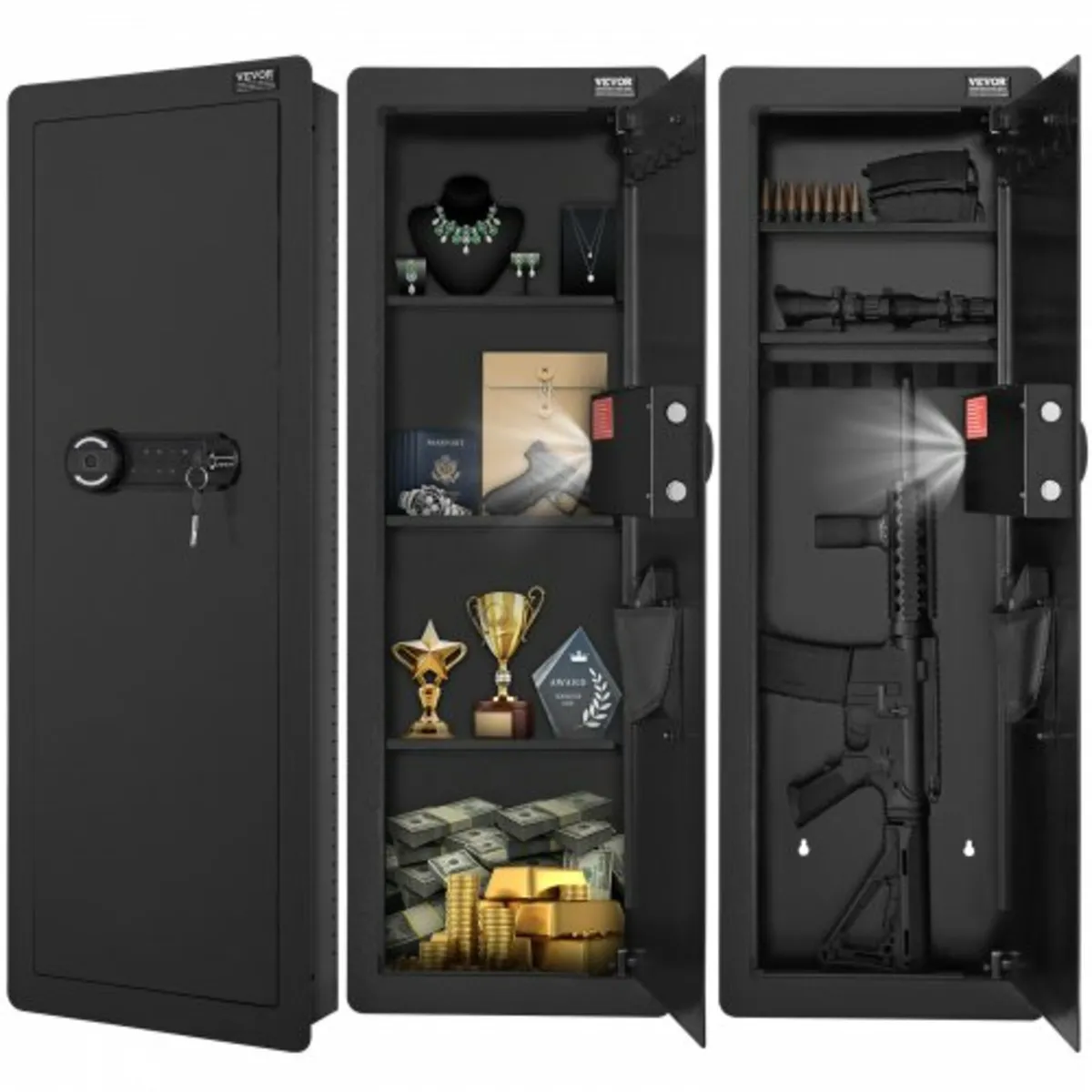 109 cm Tall Wall Gun Safe 4-Tier Hidden Gun Safe w - Image 1