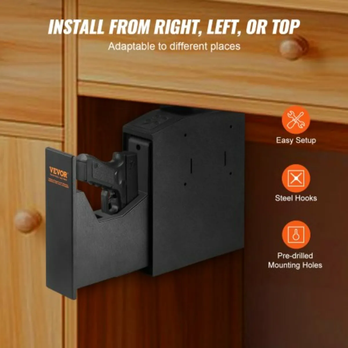 Mounted Gun Safe for Pistols, Biometric Gun Safe w - Image 3