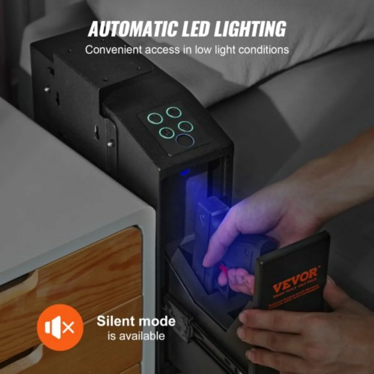 Mounted Gun Safe for Pistols, Biometric Gun Safe w - Image 4