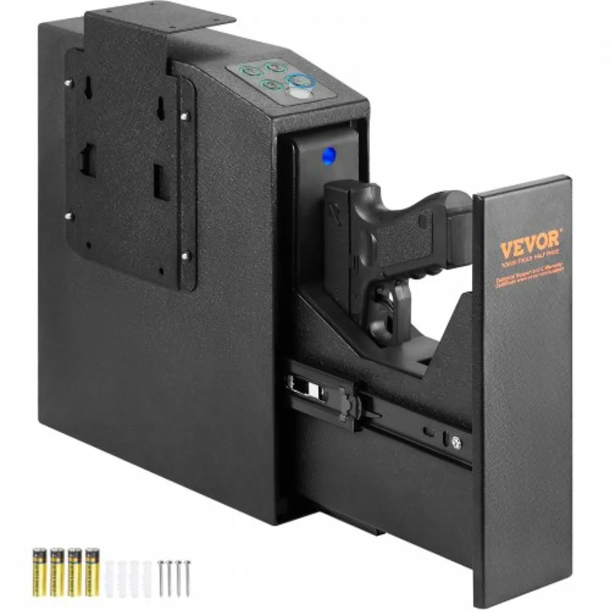 Mounted Gun Safe for Pistols, Biometric Gun Safe w - Image 1