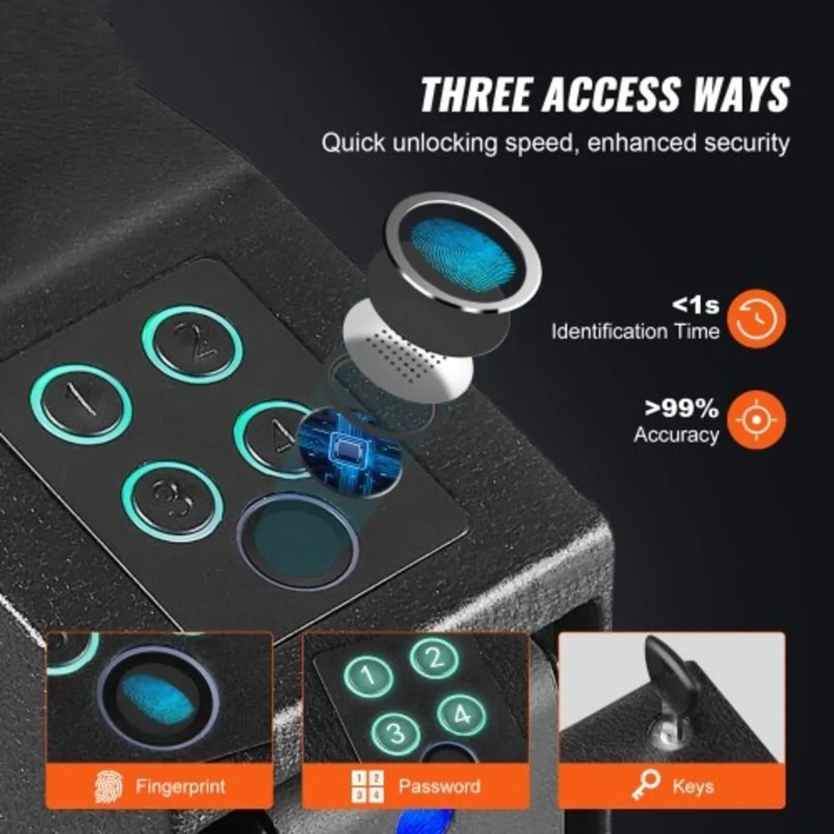 Mounted Gun Safe for Pistols, Biometric Gun Safe w - Image 2