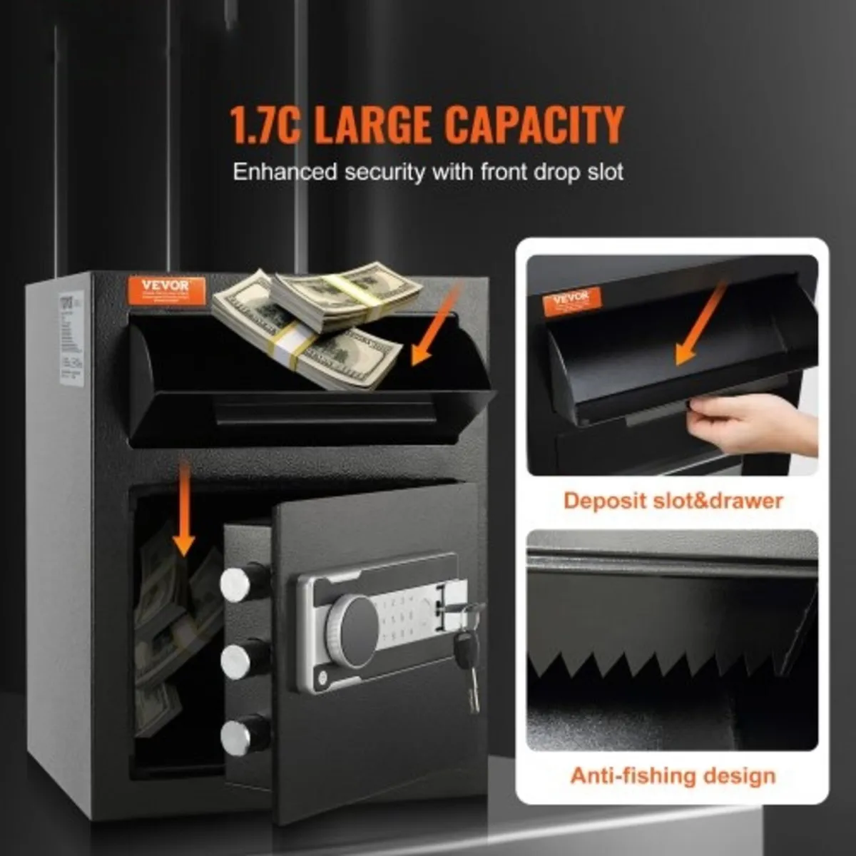 1.7 Cub Depository Safe, Deposit Safe with Drop Sl - Image 2