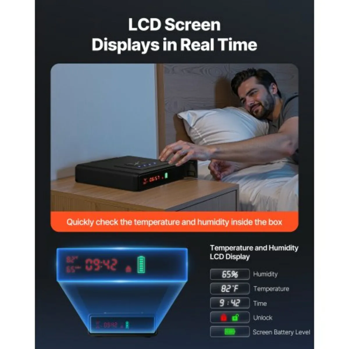 Gun Safe, Pistol Handgun Drawer Safe with Fingerpr - Image 3