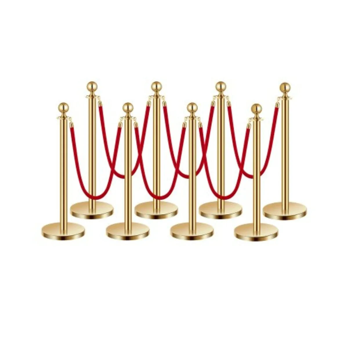 Stanchion Post, 8 Pcs Crowd Control Barrier Set wi - Image 1