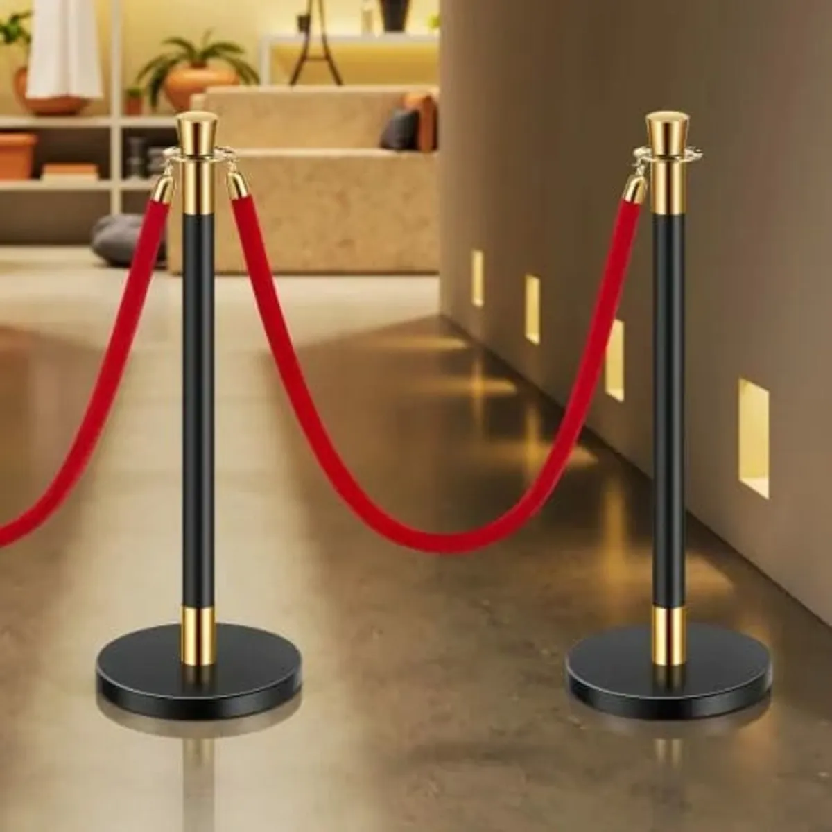 Stanchion Post, 6 Pcs Crowd Control Barrier with 4 - Image 2