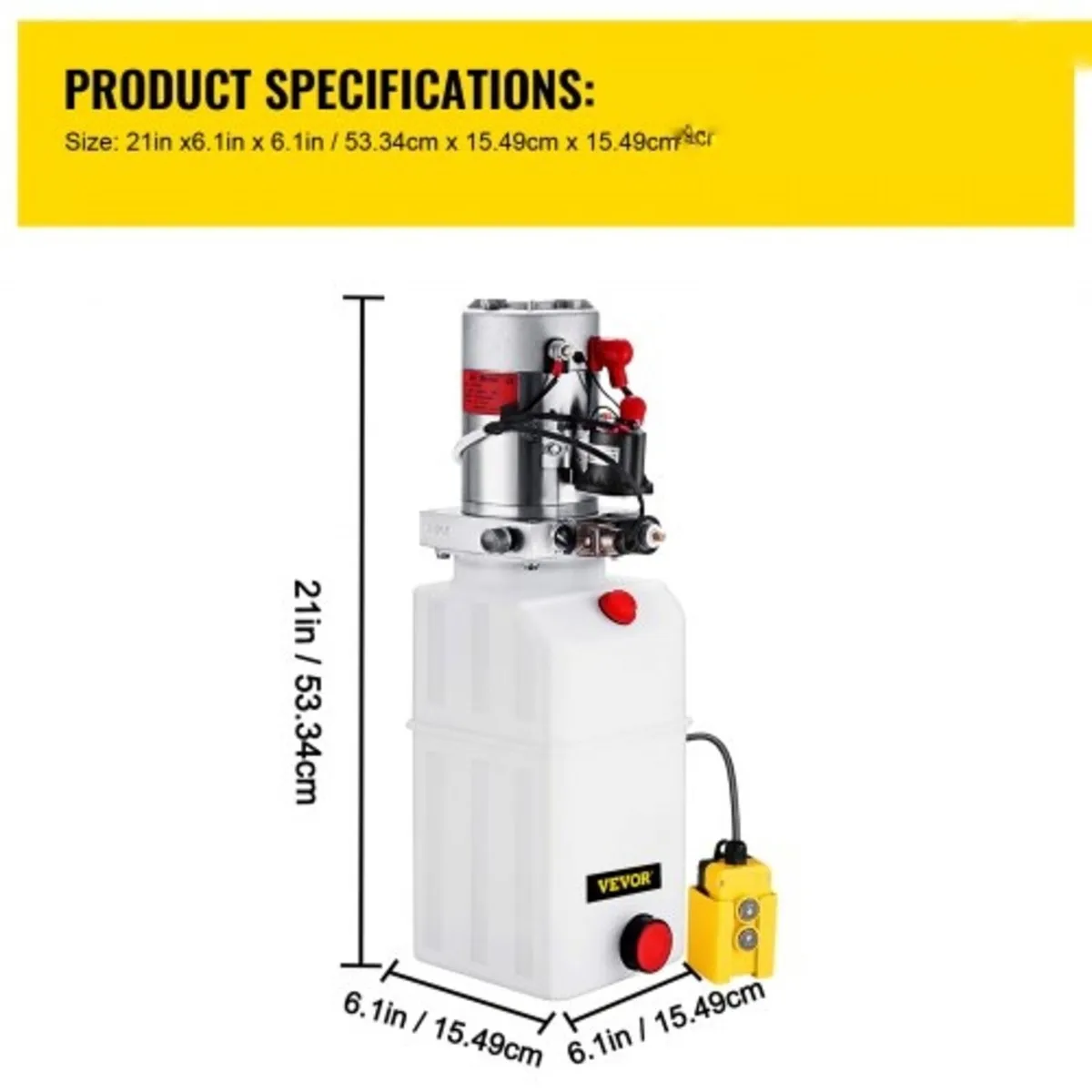 6 Quart Hydraulic Power Unit Single Acting Hydraul - Image 3