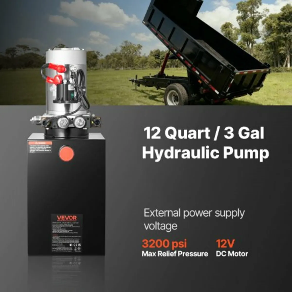 12 L Hydraulic Power Unit, Double Acting Dump Trai - Image 3