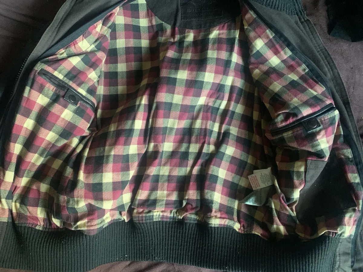 Men’s River Island Brown Leather Jacket Small - Image 2