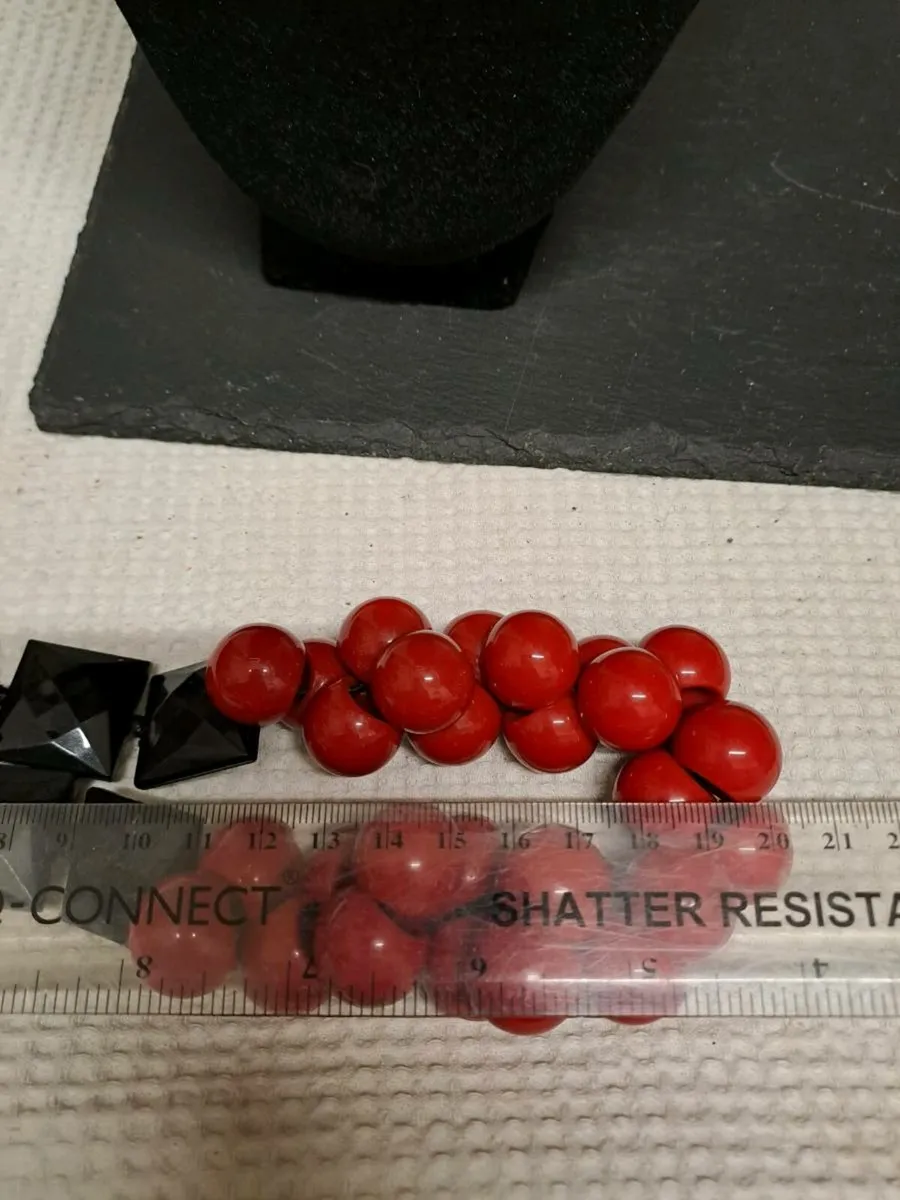 Bold Red & Black Statement Necklace - Image 4