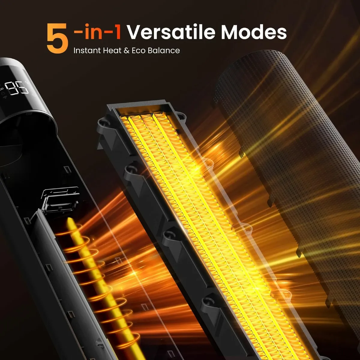 Electric Portable Space Heaters WiFi Voice Control - Image 3