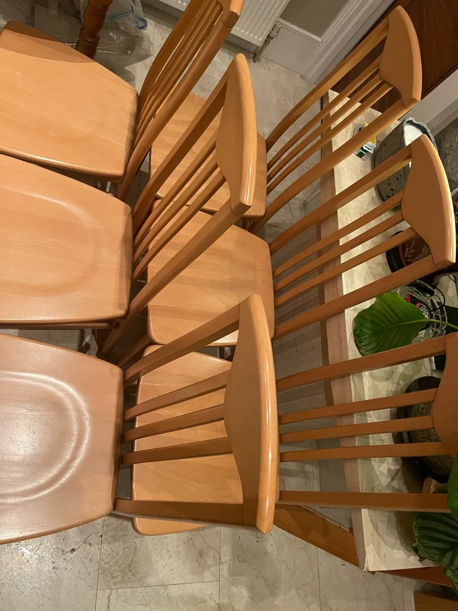 6 x Stunning Solid Wooden Kitchen Dining Chairs - Image 2