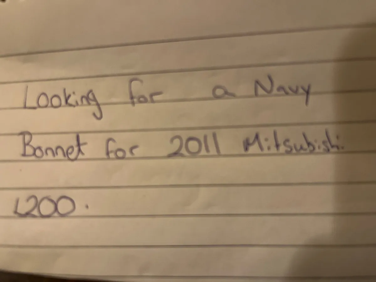 Bonnet for a navy 2011 Mitsubishi L200