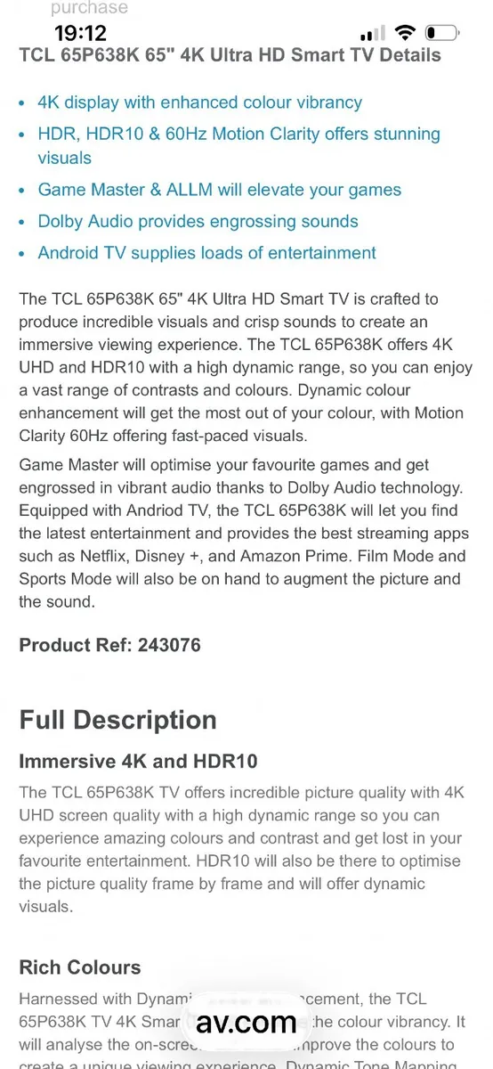 TCL TELEVISION 65" P638K Brand new in box - Image 4