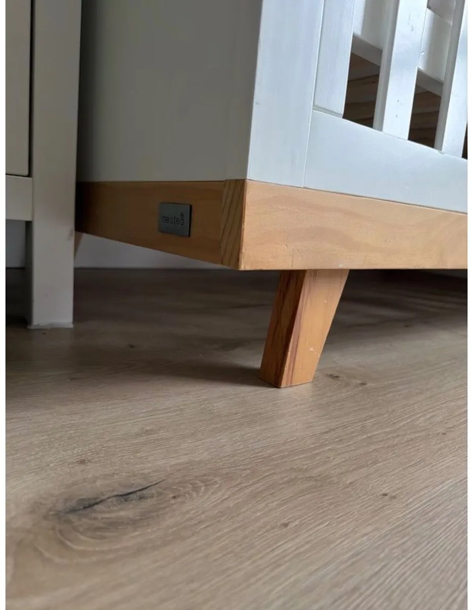 Nested Sorrento Wooden Cot Bed White - Image 3