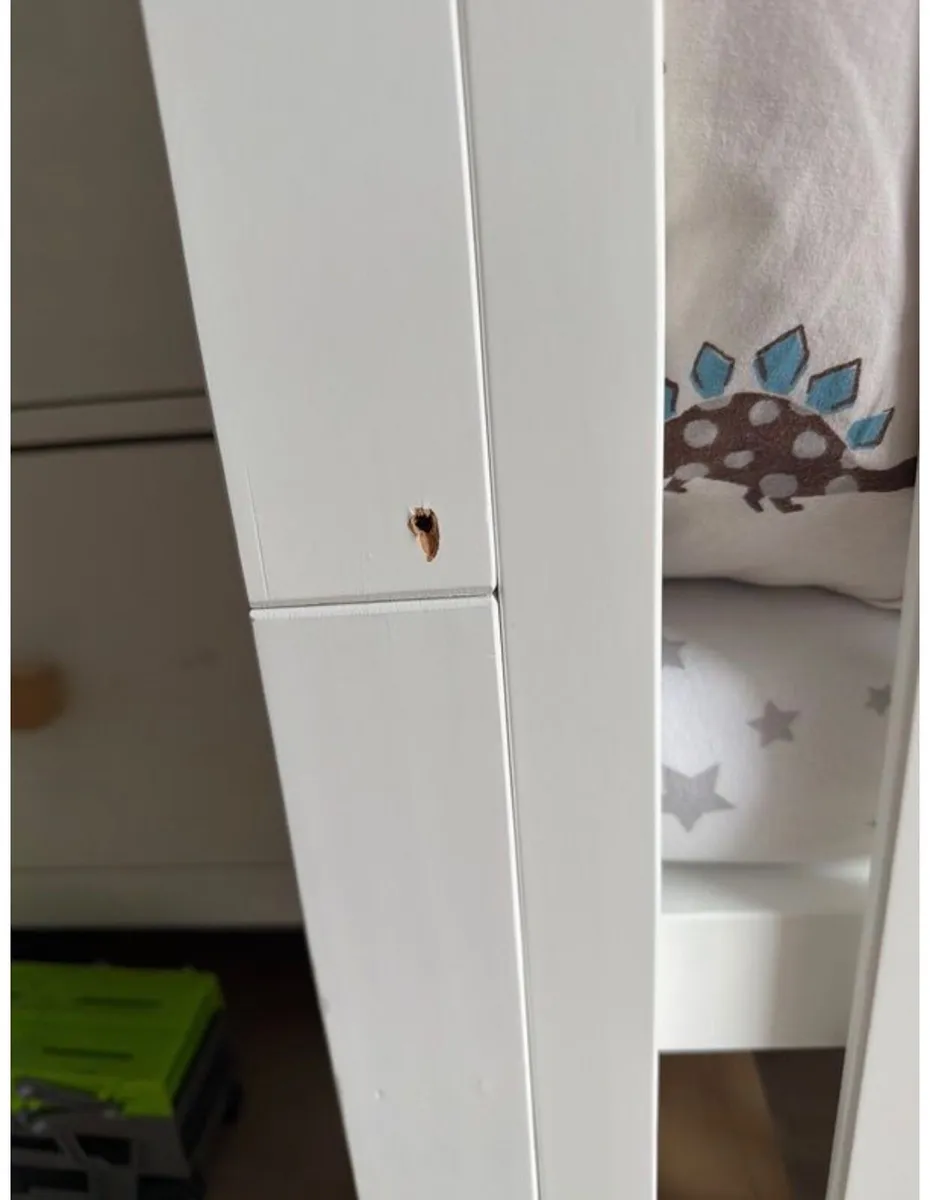 Nested Sorrento Wooden Cot Bed White - Image 2