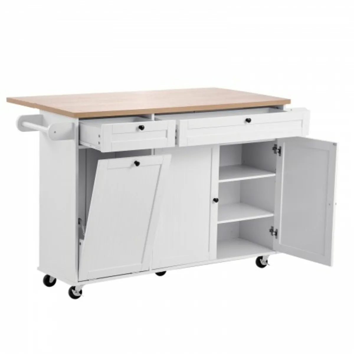 Kitchen Island Cart with Storage, 153 cm Wide Mobi - Image 2