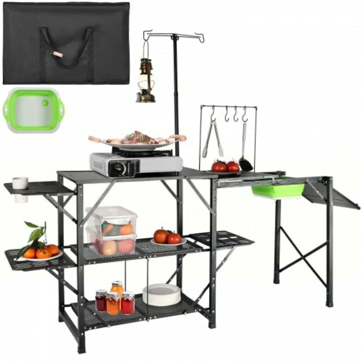 Camping Kitchen Table, One-piece Folding Portable - Image 1