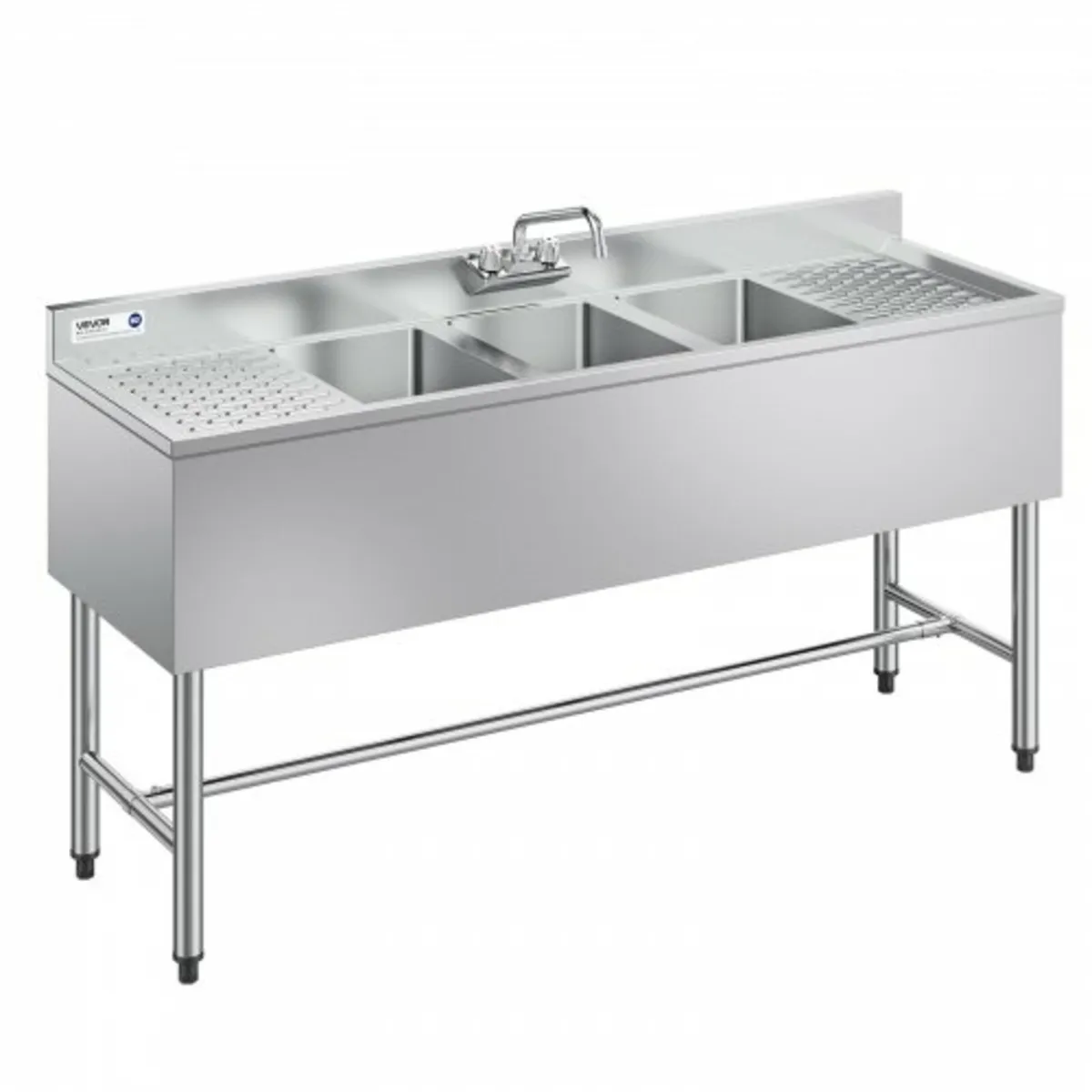 3 Compartment Sink, 18-Gauge 304 Stainless Steel, - Image 1