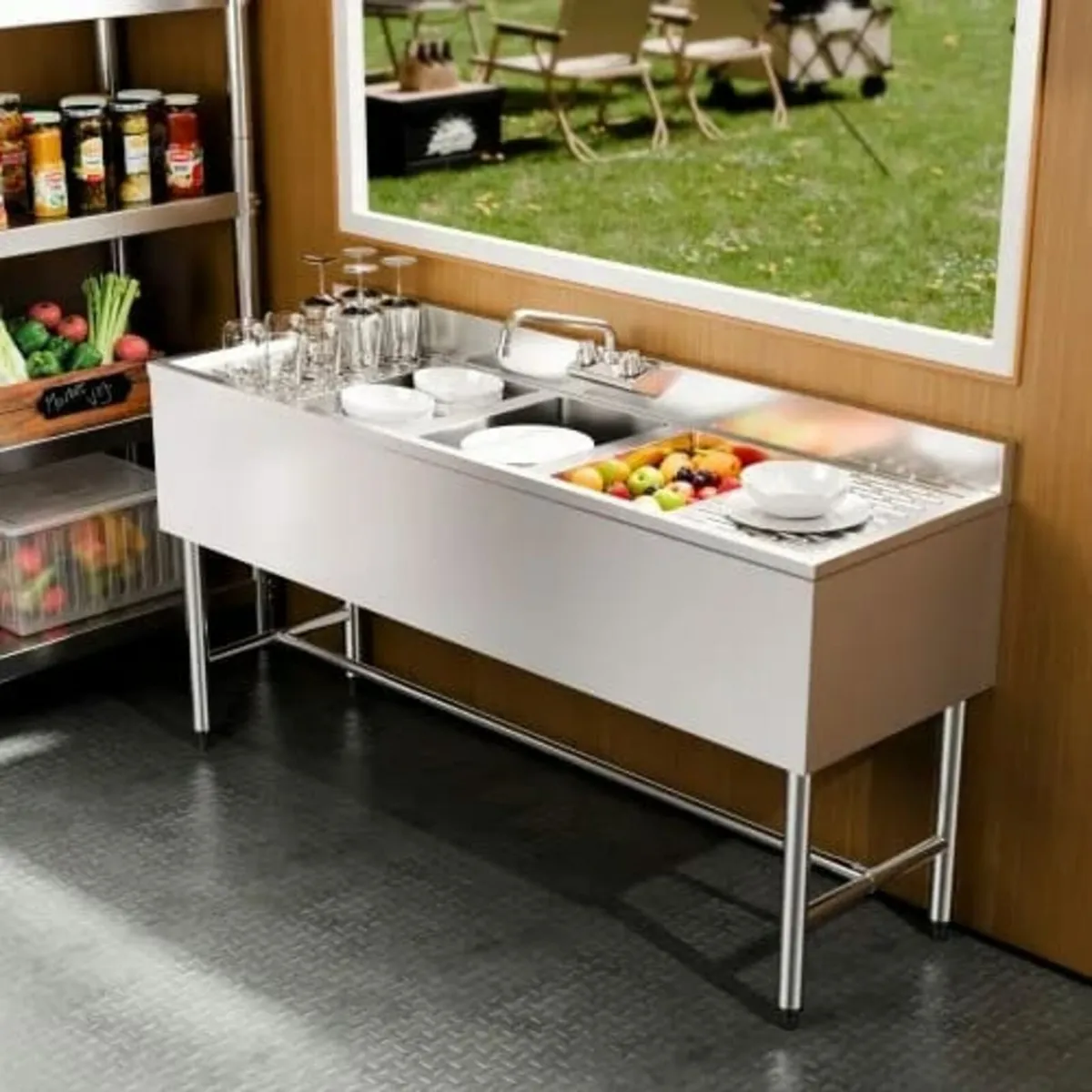 3 Compartment Sink, 18-Gauge 304 Stainless Steel, - Image 3