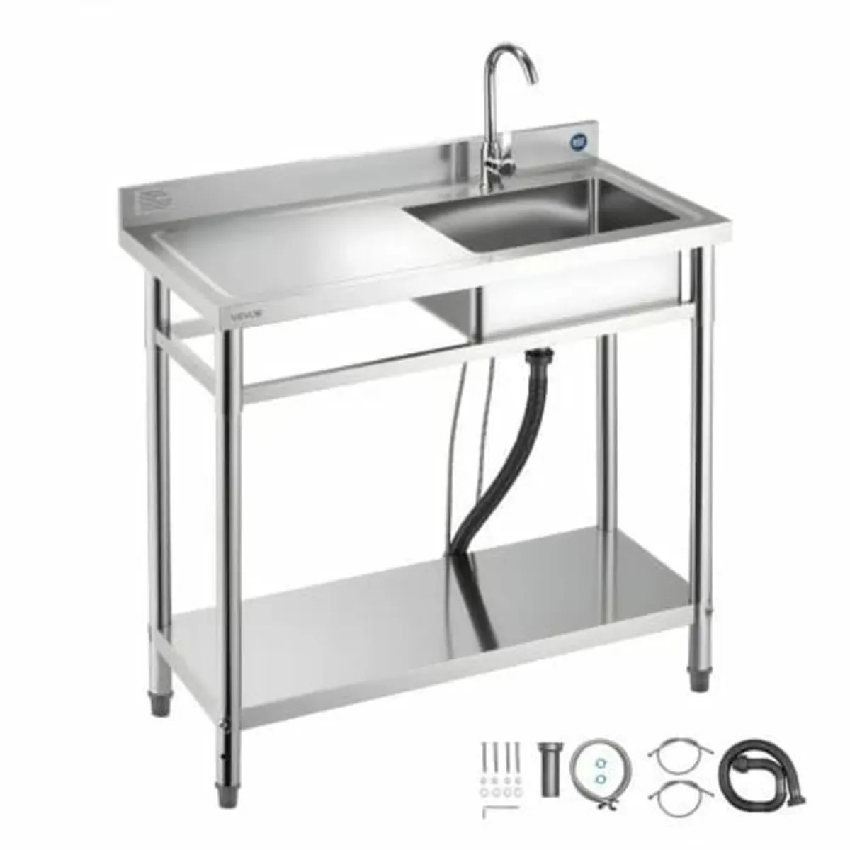 Stainless Steel Utility Sink, Free Standing Single - Image 1