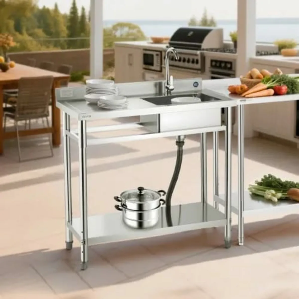 Stainless Steel Utility Sink, Free Standing Single - Image 3