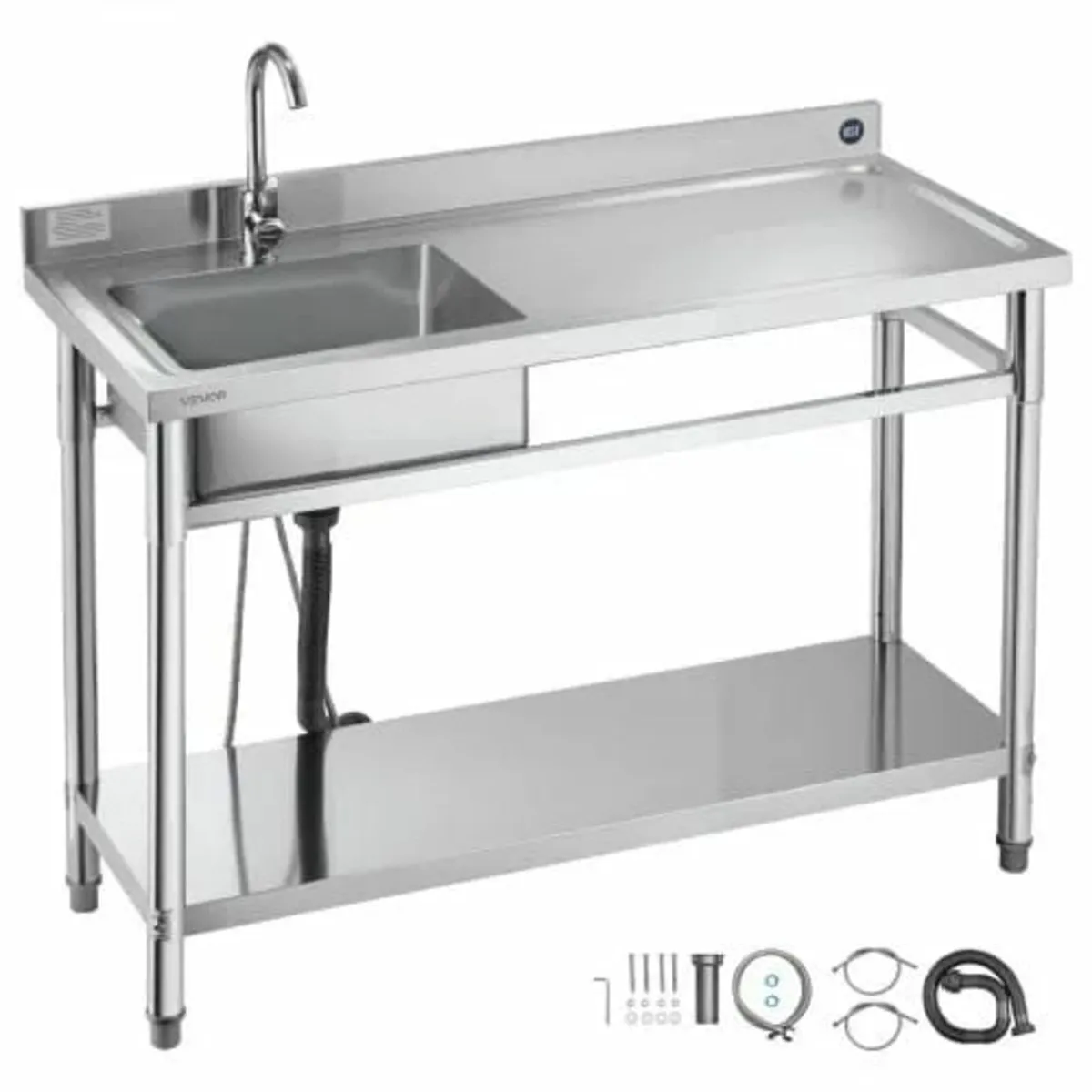 Stainless Steel Utility Sink, Freestanding Single - Image 1