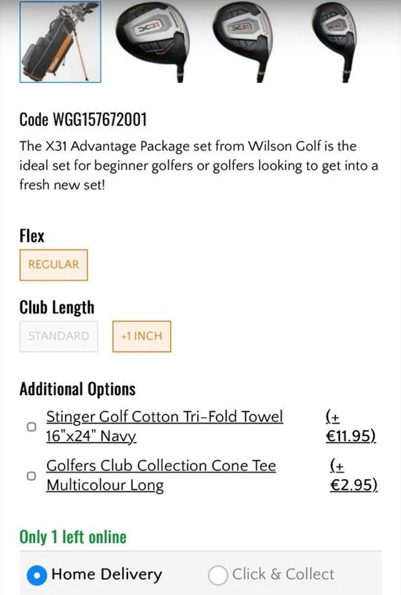 Wilson Golf Set +1 - Image 2