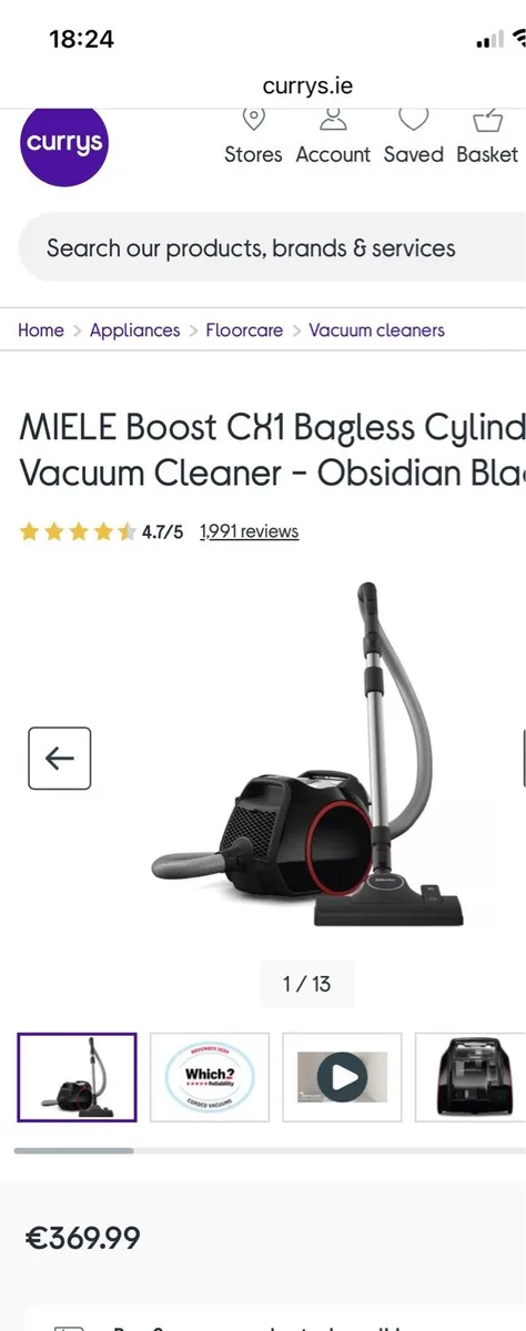 Hoover- Miele Boost CX1 - bagless - Image 1