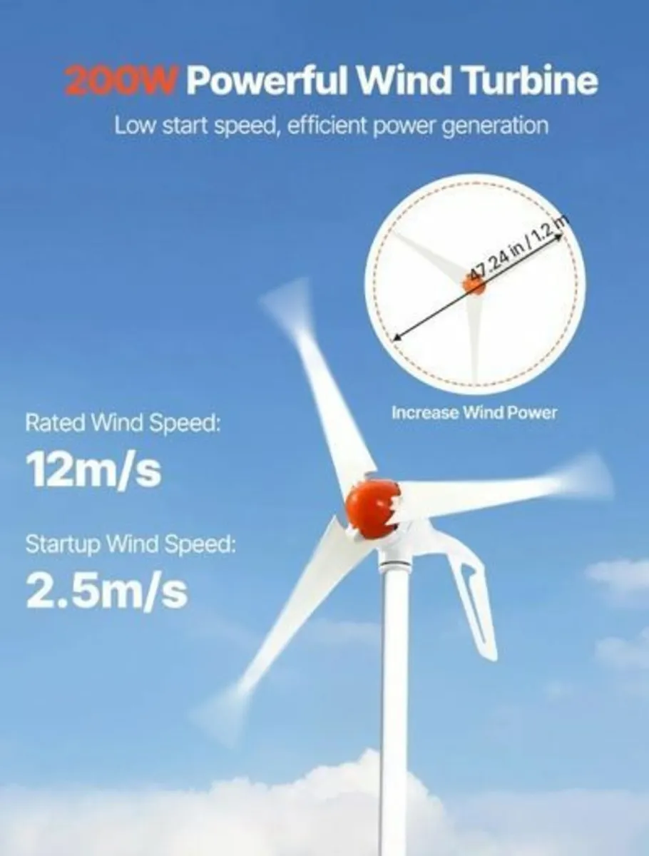 400W 12V Solar Wind Power Kit Off Grid MPPT Contro - Image 2