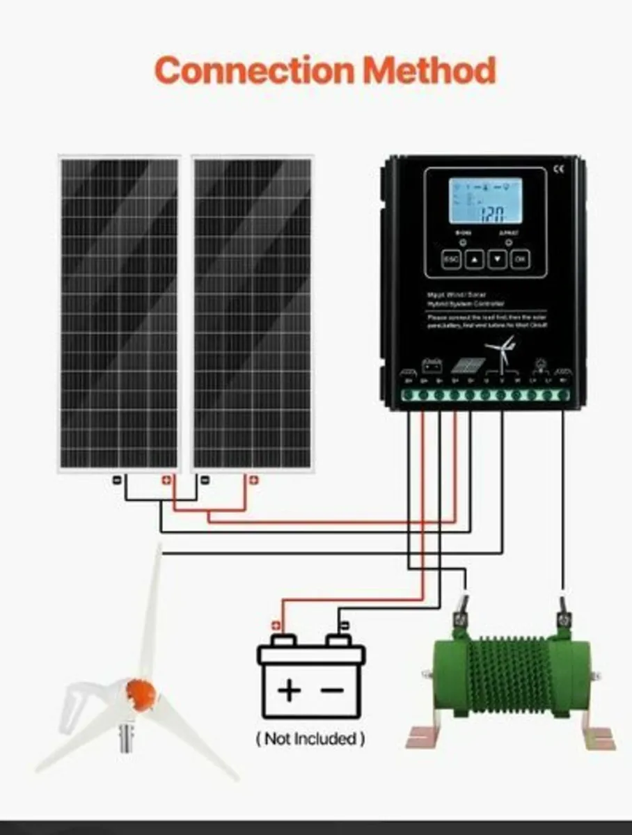400W 12V Solar Wind Power Kit Off Grid MPPT Contro - Image 3