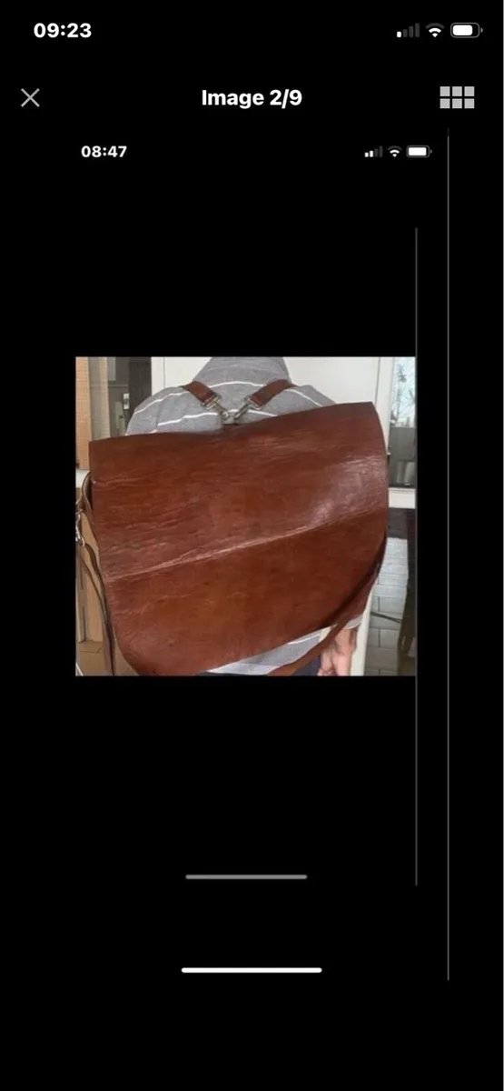 Extra Large Leather Messenger Bag - Image 2