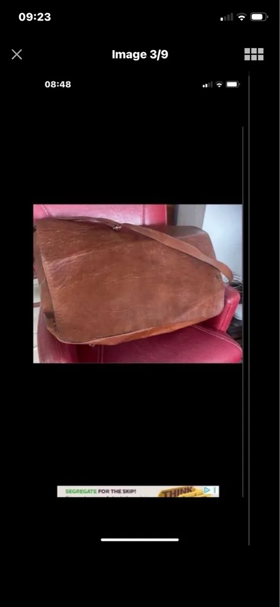 Extra Large Leather Messenger Bag - Image 3