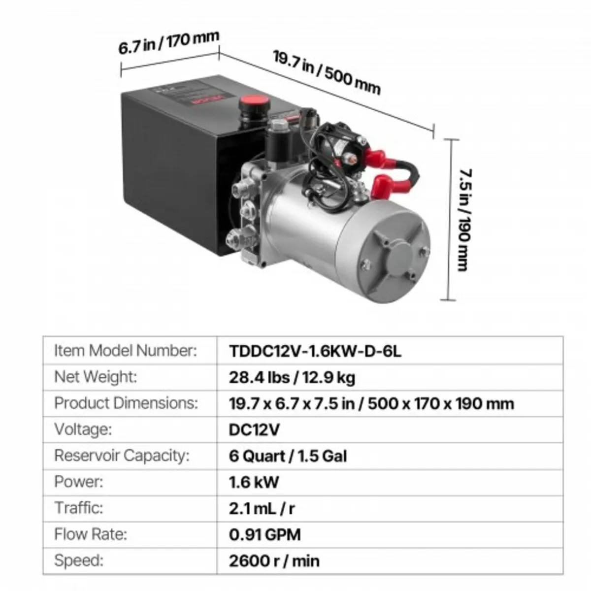 6 L Hydraulic Power Unit, Single Acting Dump Trail - Image 2