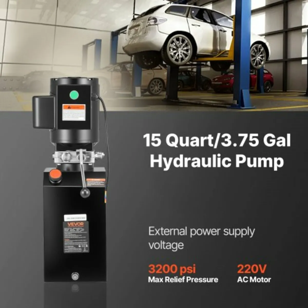 Hydraulic Pump Power Unit, AC 220V, 15 Quart Singl - Image 4