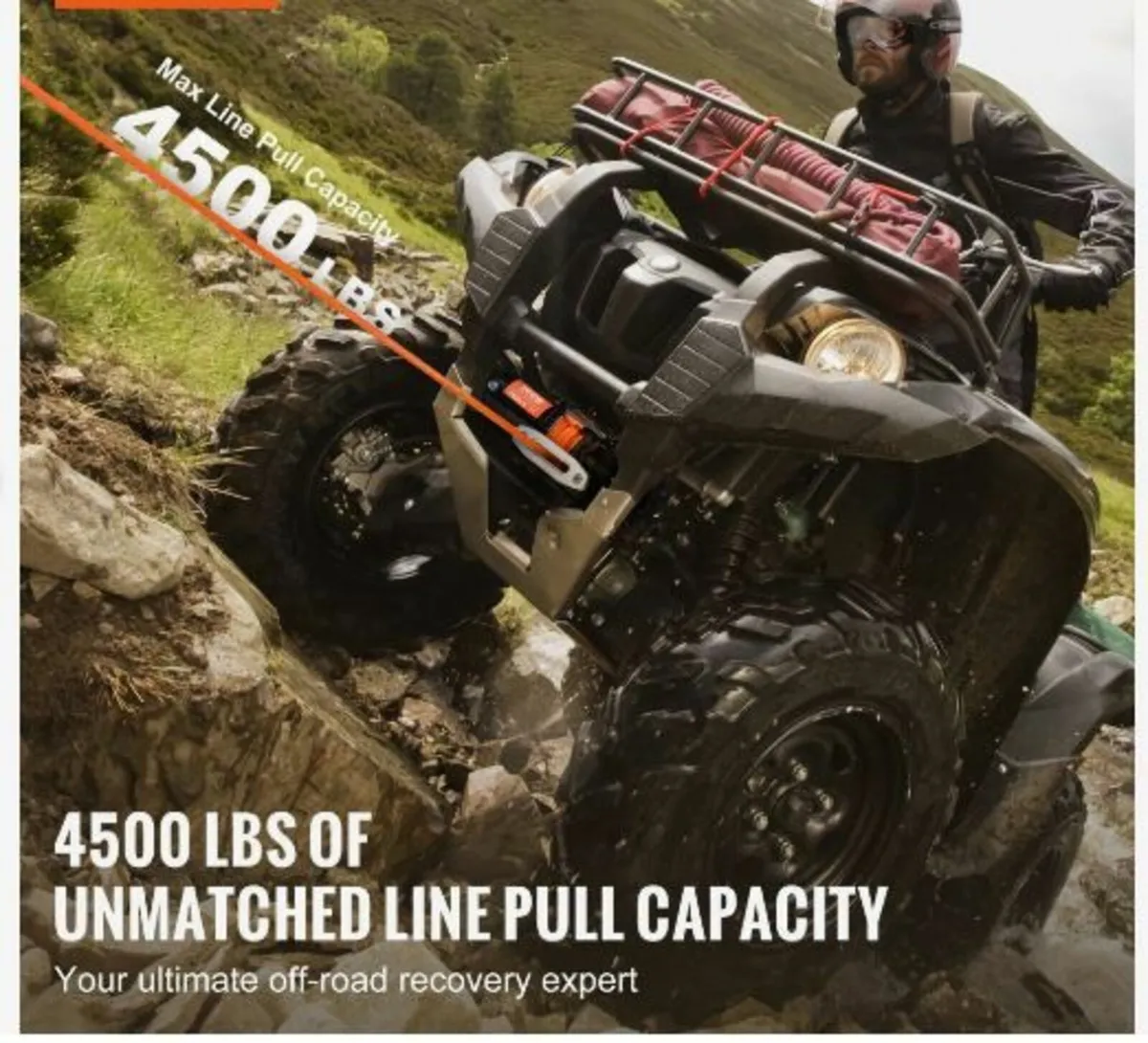 Electric Winch ATV UTV 2041.2 kg - Image 1