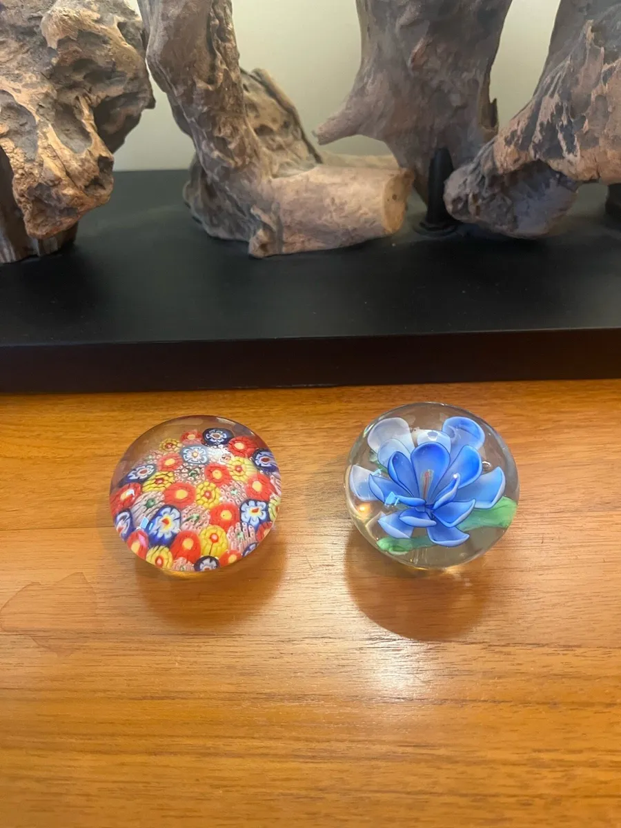 Vintage Glass Paper Weights - Image 1