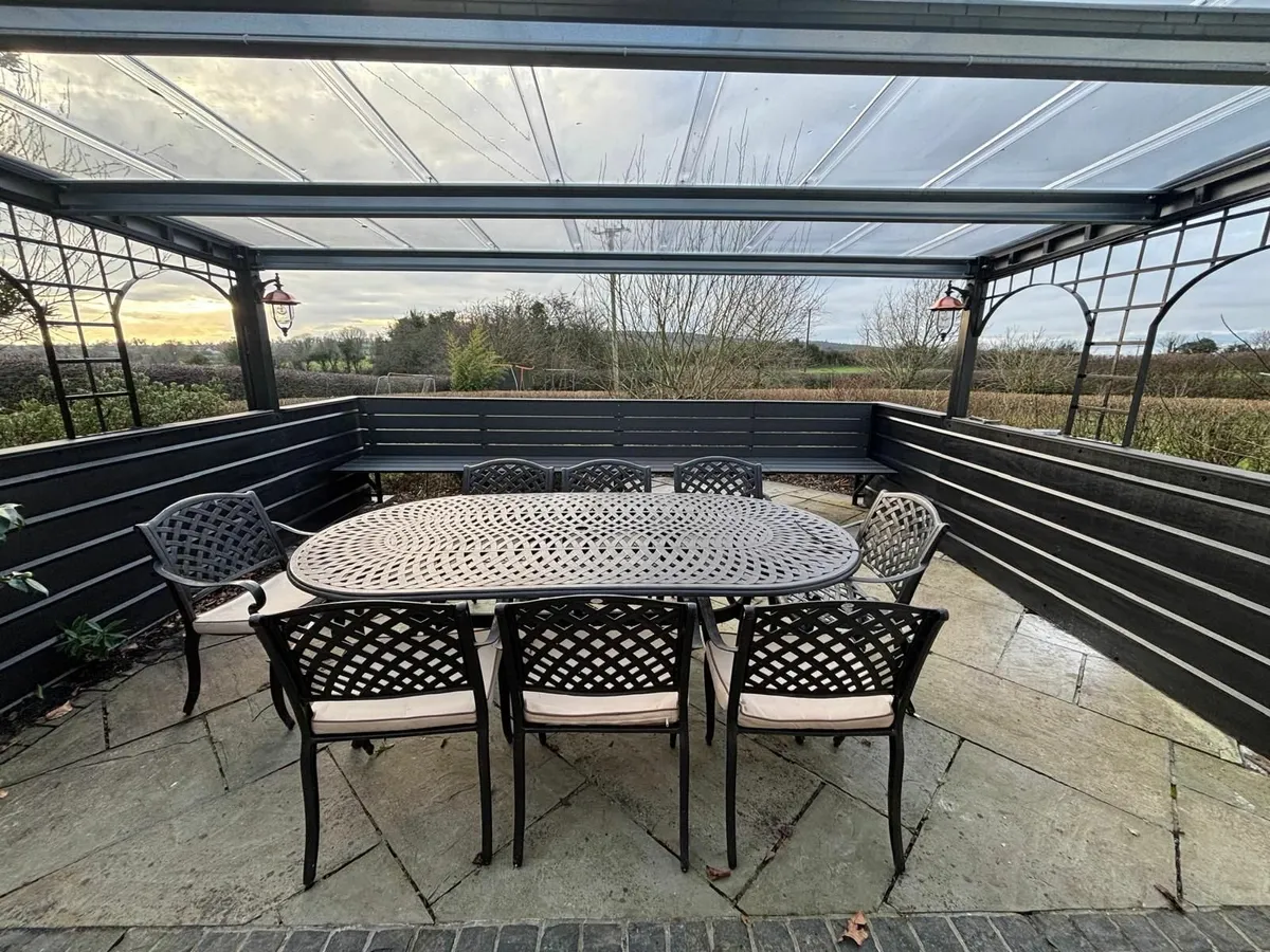 Cast Aluminum Oval Furniture Set - Image 3