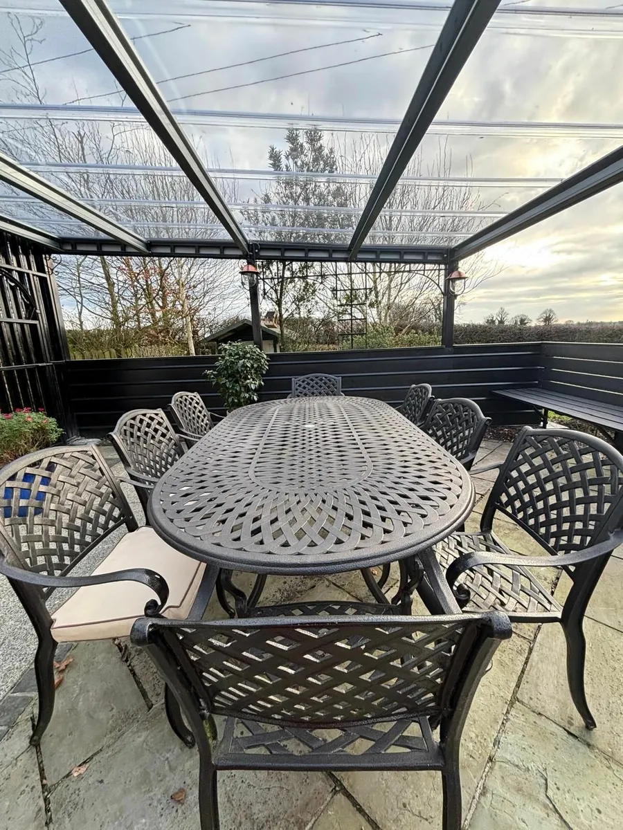 Cast Aluminum Oval Furniture Set - Image 2