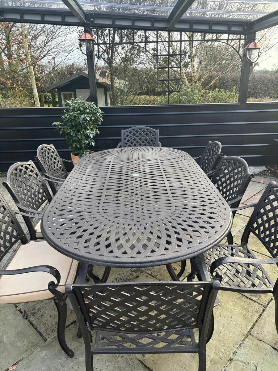 Cast Aluminum Oval Furniture Set - Image 4