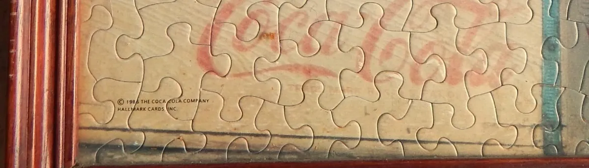 Large Vintage Framed Coca Cola Advertising Jigsaw - Image 2