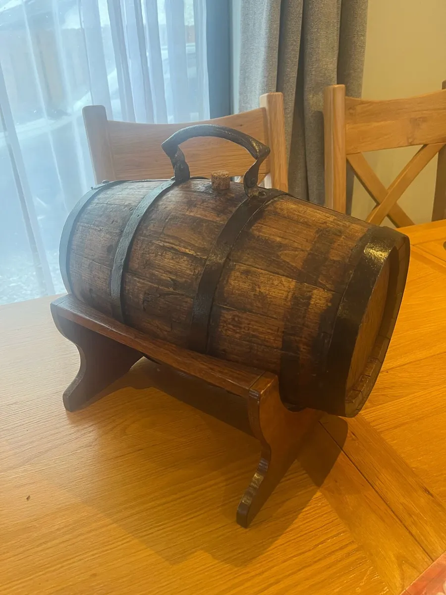 Antique Oak Coopered Whiskey Cask - Image 2