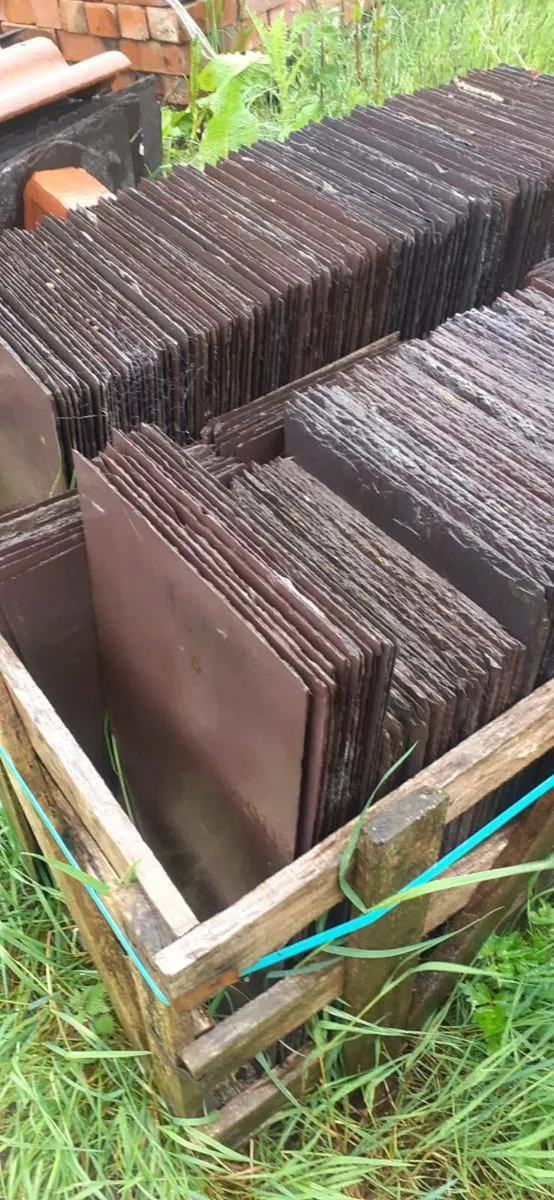 Bangor slates chimney pots floor ridge roof tiles - Image 1