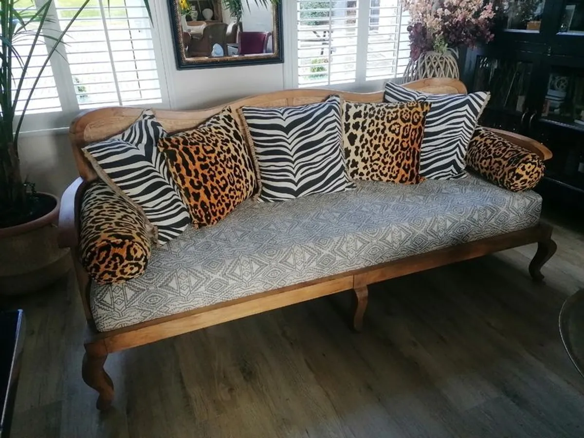 Bespoke Colonial Style Wooden Sofa - Image 3