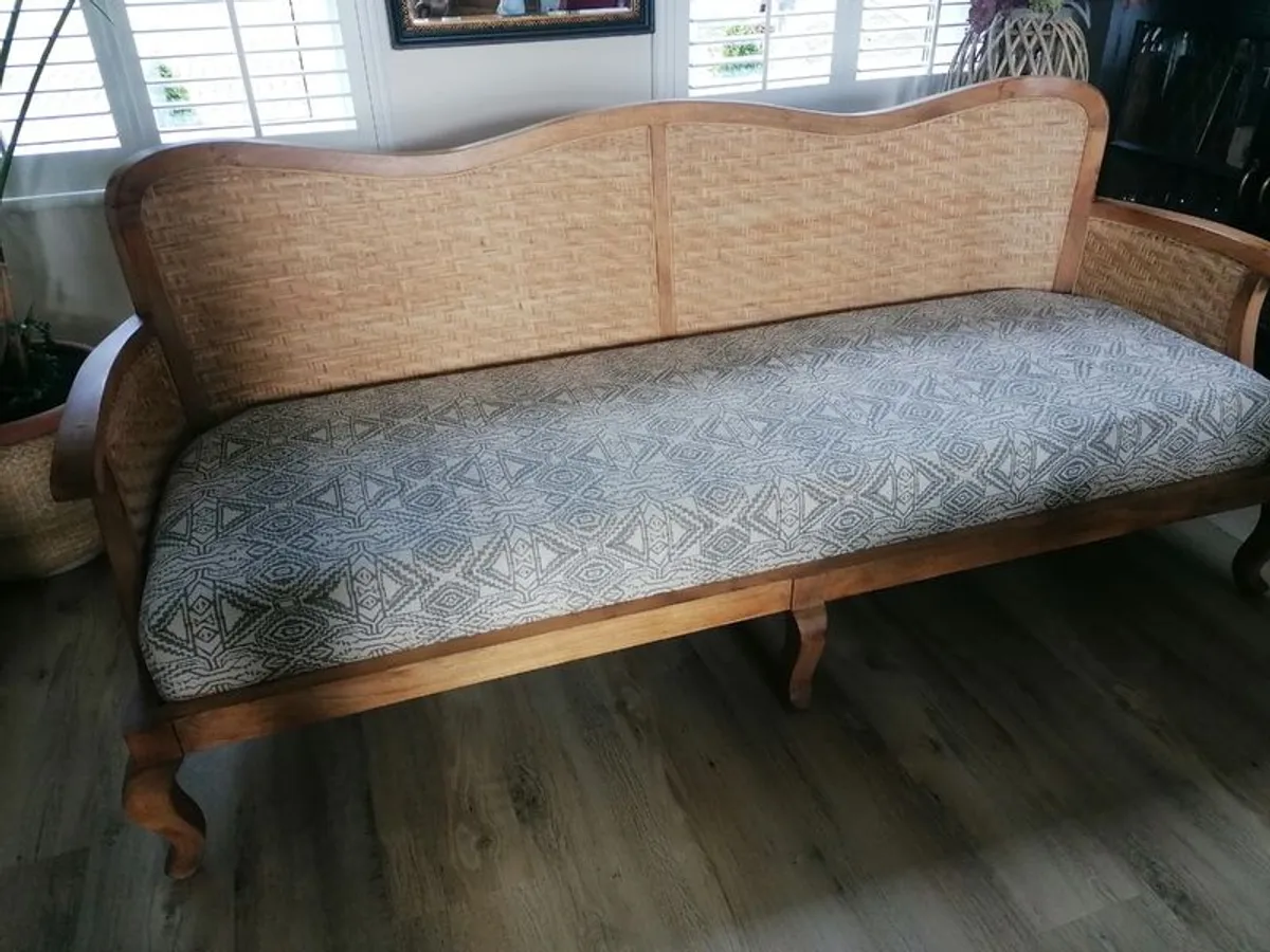 Bespoke Colonial Style Wooden Sofa - Image 4