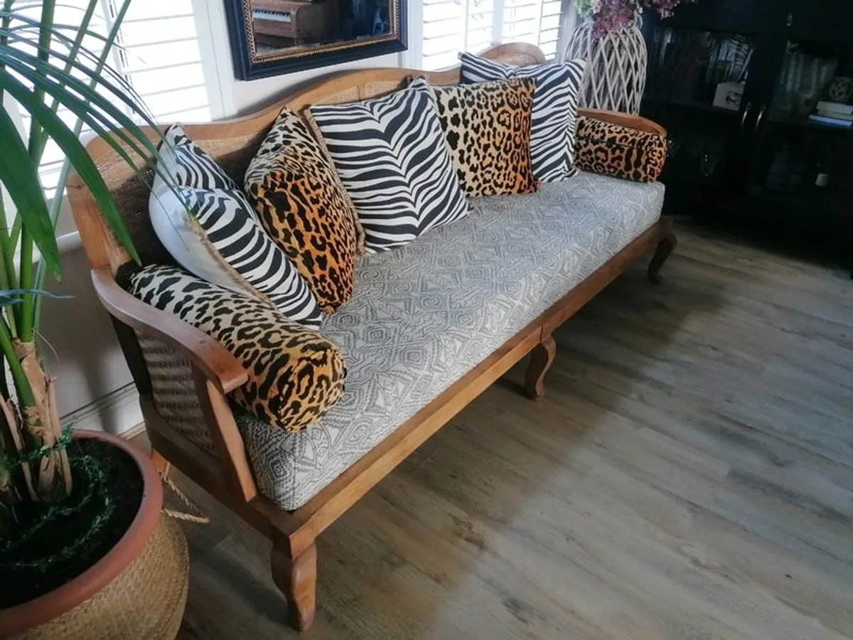 Bespoke Colonial Style Wooden Sofa - Image 1