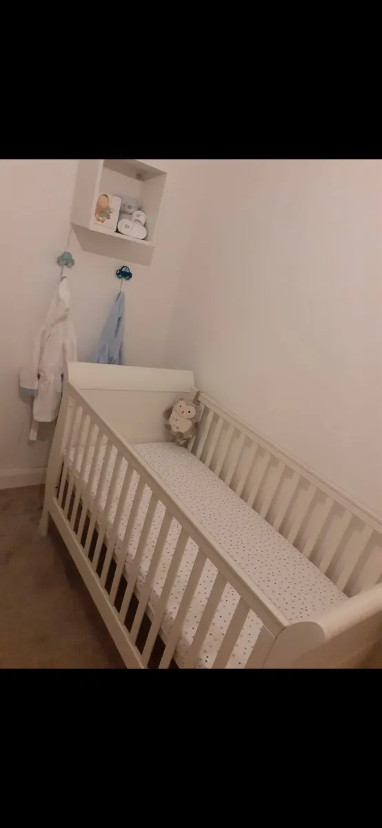 Mamas and Papas Cot Bed and Mattress - Image 1