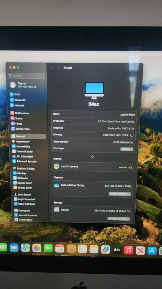 Apple iMac 4k 21.5' (2019) i3 1TB HDD 8GB RAM - Image 3