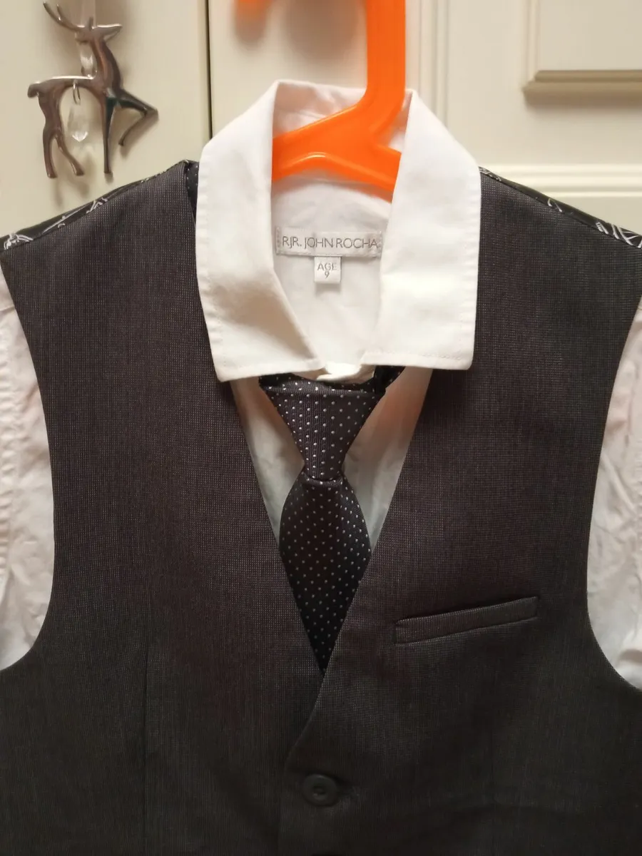 White Shirt and Vest Set - Image 1